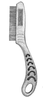 Detangle hair with a short-toothed comb.