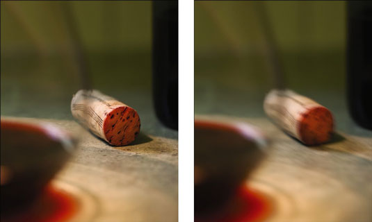 Using a cable release (left) versus a finger on the shutter (right) for long exposures.
