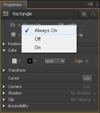 The Display feature menu.