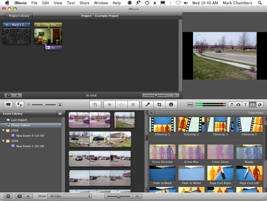 Add transitions between clips in iMovie.