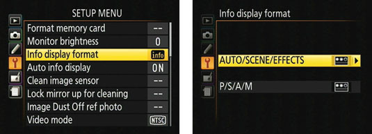 Modify the look of the display through this Setup menu option.