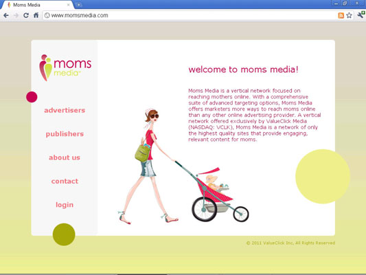 The Moms Media ad network home page.