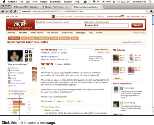 Clicking a user’s profile will allow you to send them a message.