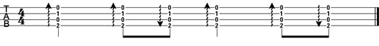 Strum notation in tab.