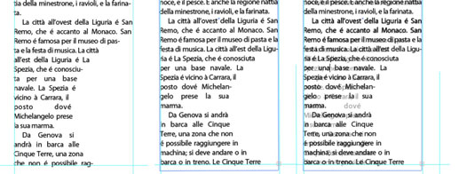 Original text (left), updated text (middle), and text object copied (right).