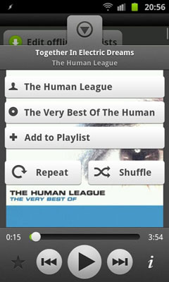 Track information and playback on Android.