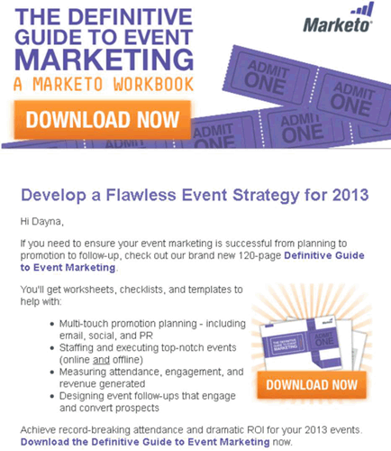 An email promoting a new content piece.