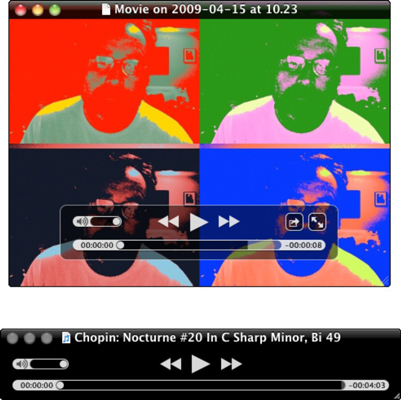 QuickTime Player sports different controls, depending on the media you play.