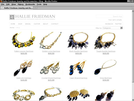 Add e-commerce plugins to your Wordpress site to help you sell something, such as custom-made jewel