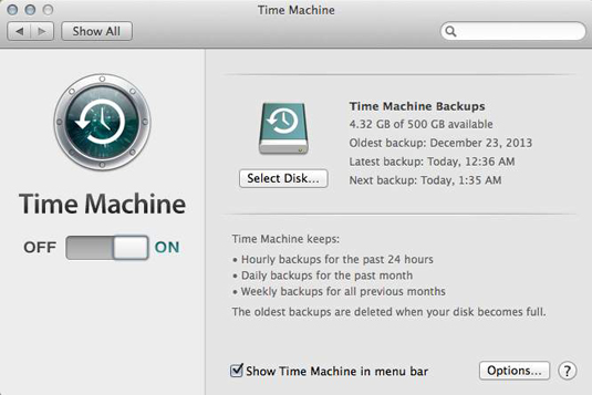 Put Time Machine to work, and your data is always backed up.