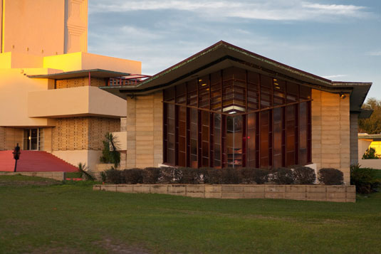 The William Danforth Chapel designed by Frank Lloyd Wright.