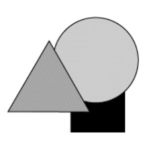 Objects in their original positions.