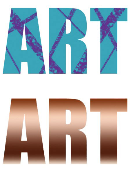Bring your type to life with color (top) or a gradient (bottom).