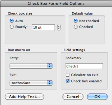 Tick Box Mac