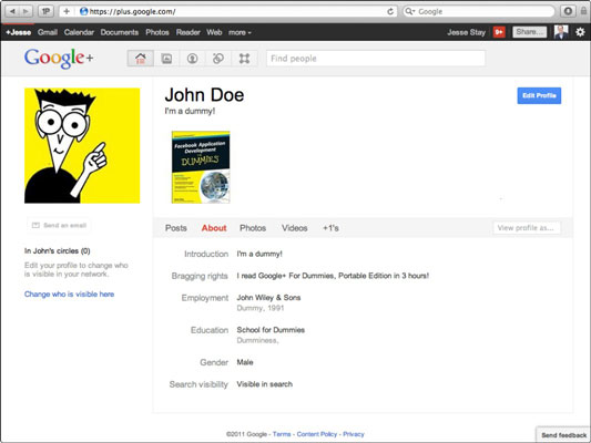 The tagline appears below your name in your profile.