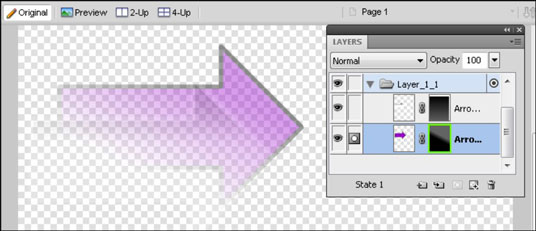 Two vector shapes with masks applied to them.