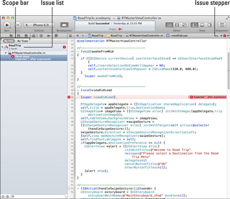 An error message displayed by the Issue navigator.