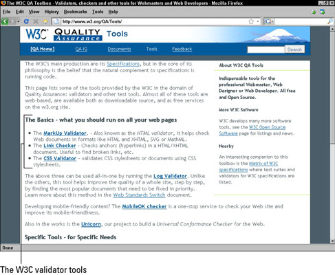 The W3C validator tools