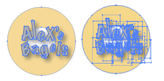 Artwork before and after flattening is applied.