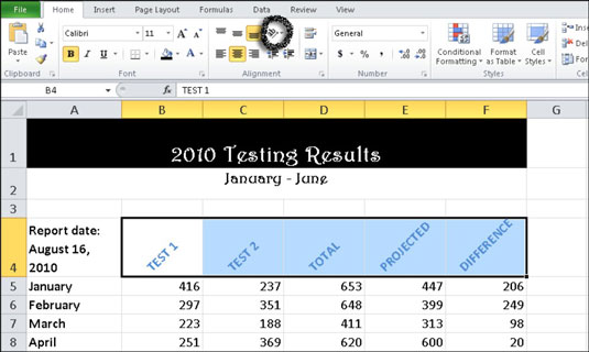 Rotate cell data to add a special effect (see row 4).