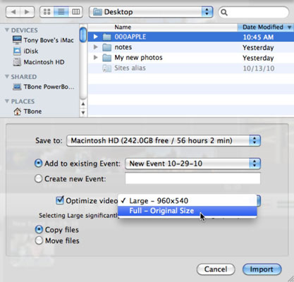 Choose a movie or project file that’s on your hard drive.