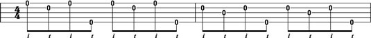 Playing double-thumbing patterns.