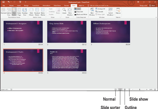 Slide Sorter View lets you see the big picture.