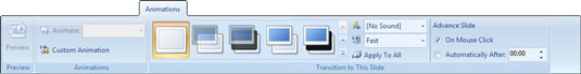 Click the Animations tab to see the types of controls available.