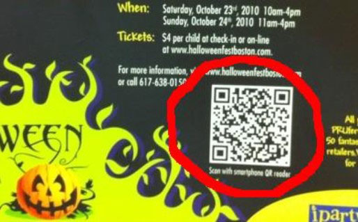 The QR code on this pinup was the first of its kind. It directed users to an event website.
