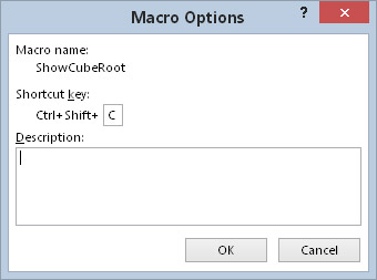 The Macro Options dialog box lets you set options for your macros.