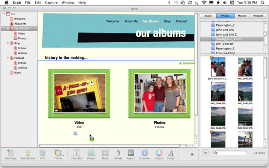 Drag a photo album directly to your My Albums page.