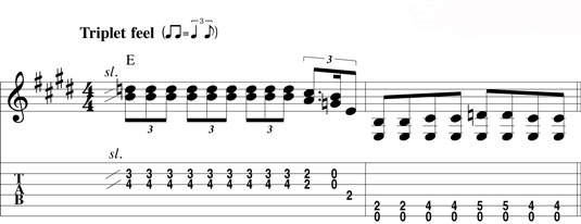 Alternating between a lead lick and a bass groove.