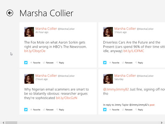 The People app syncs with your social media accounts, letting you see a friend’s updates dire