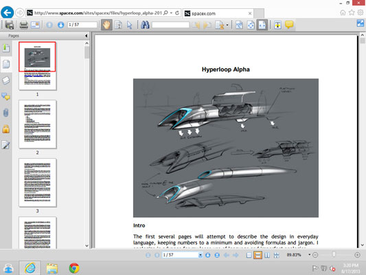 In the old-fashioned desktop version of IE, clicking a PDF file brings up the default PDF reader, i