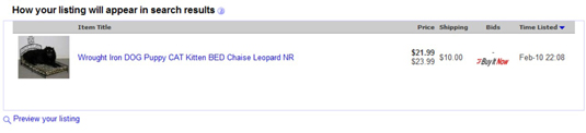 The Preview Your Listing link is the last place you can double-check for errors before the listing