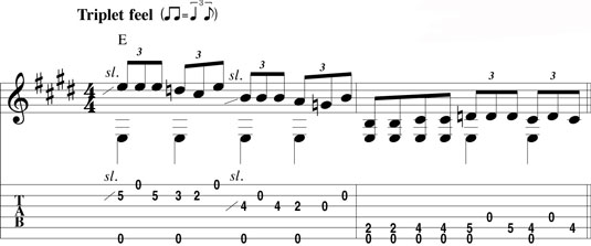Combining fretted notes and open strings.