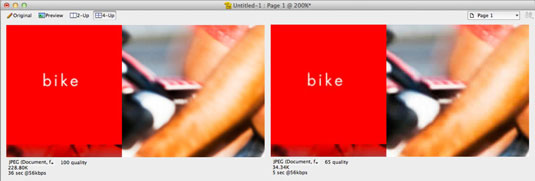 Only when you zoom in to the image do you see some pixelization around the text and in the image.