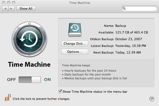 mac time machine icon. Open Time Machine preferences
