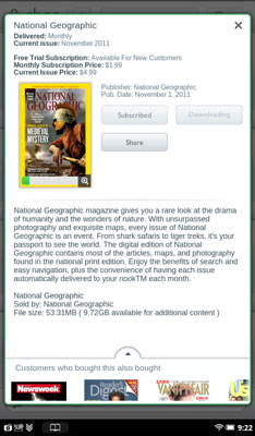 A small green bar shows how far along a magazine download has gotten. This issue is completely down