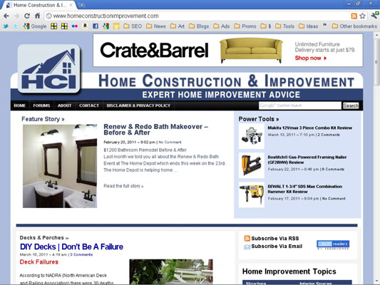 Todd Fratzel’s home-improvement blog attracts an older male audience.