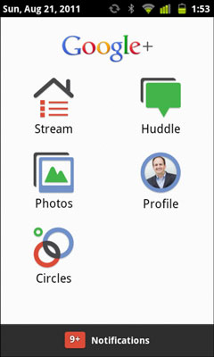 The basic Google+ experience for mobile devices starts here.