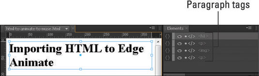 Text is imported as an element.