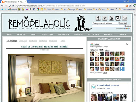 The Remodelaholic home improvement blog attracts women and moms.