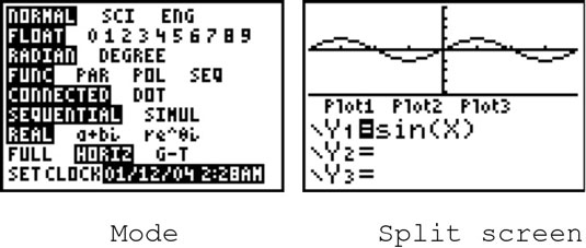 Function and graph appear on the same screen.