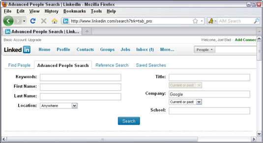 Search for people by the company where they work(ed).
