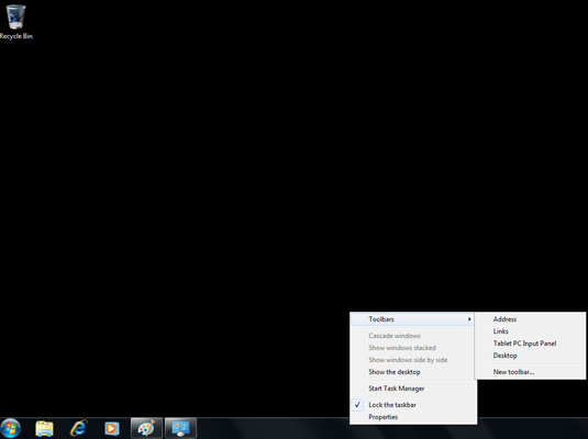 Toolbars For Windows 7. Desktop toolbar: Gives you