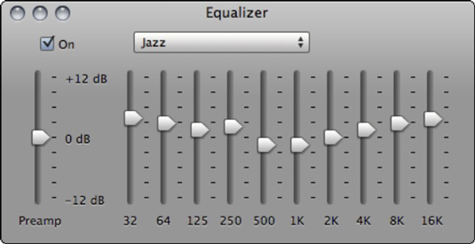 Use the Equalizer sliders to tweak the sound of your music.