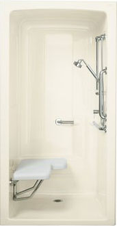 Install an ADA-compliant shower unit to increase independence in people with physical limitations.