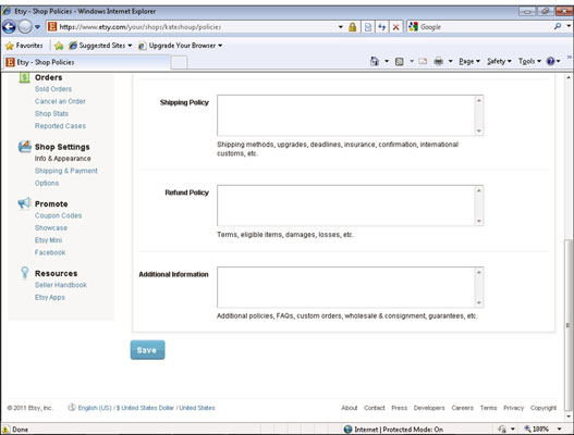 Write a clear return policy so your customers know what to expect.