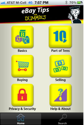 A publisher developed an eBay For Dummies book app.